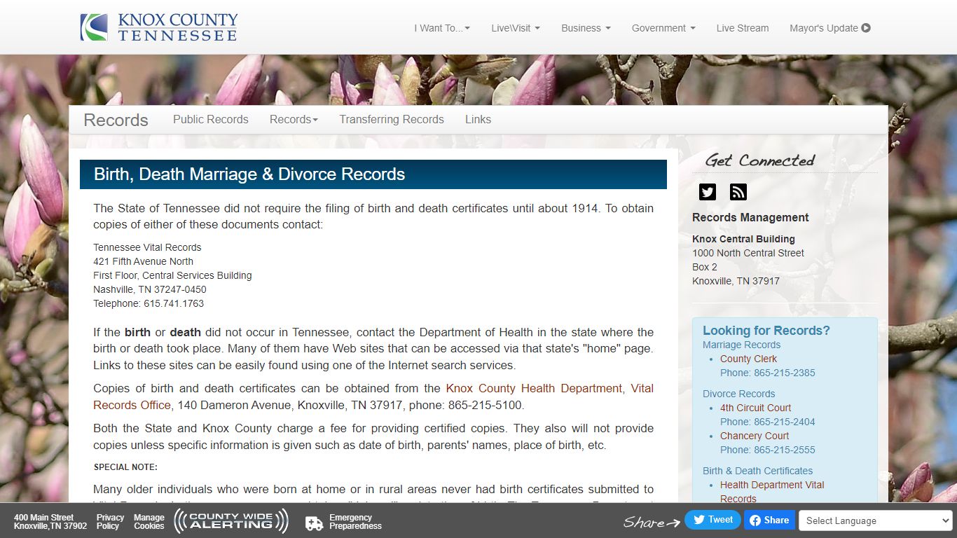 Birth, Death Marriage & Divorce Records - Records ...